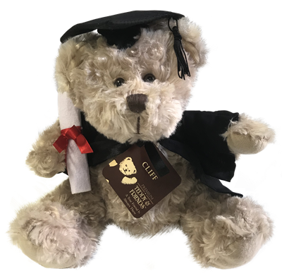 UNSW Graduate Bear - Medium Brown w Scroll