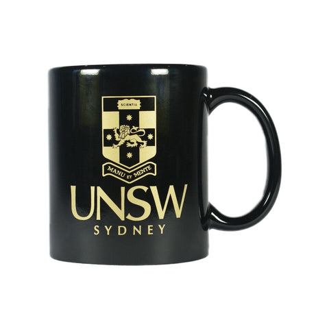 Coffee Mug - Black With Gold UNSW Crest