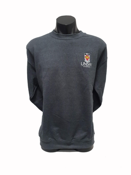 UNSW Embroidered Crew Sweatshirt - Dark Heather – UNSW Shop