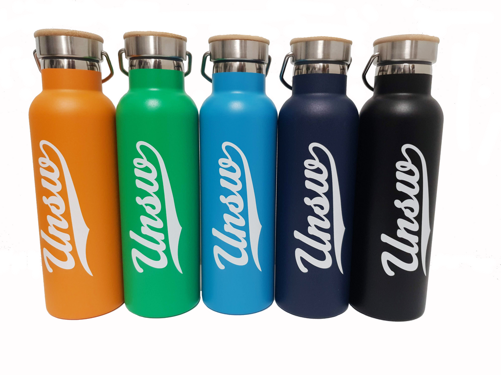 Colourful Stainless Steel Water Bottle with UNSW Cursive Mark
