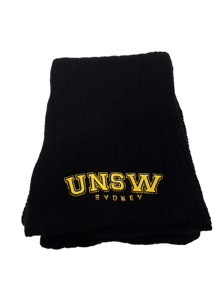 UNSW Cable Knit Scarf - Black & Gold