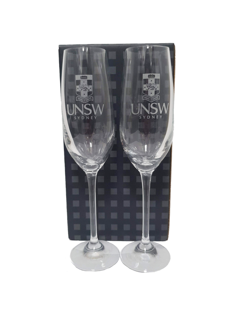 UNSW Champagne Glass - Boxed Pair