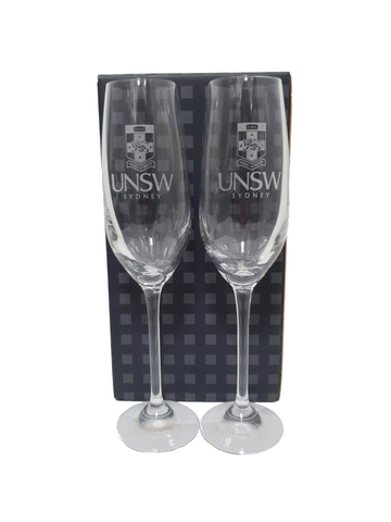 UNSW Champagne Glass - Boxed Pair