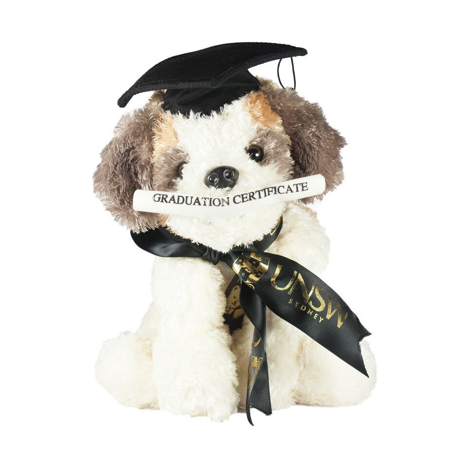 Graduation top puppy plush
