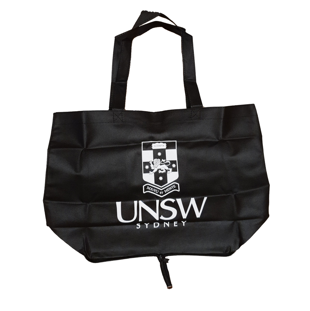 UNSW Black Zippered Tote Bag